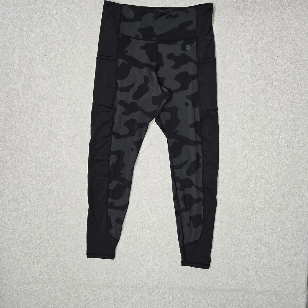 Fox Racing Women Activewear Pants L Black Camouflage Biker Running Legging